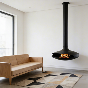 Chimenea Colgante Moderna <span class=keywords><strong>de</strong></span> <span class=keywords><strong>Leña</strong></span> para Interiores Tonya, <span class=keywords><strong>Diseño</strong></span> Contemporáneo para Uso en Hogar, Hotel o Villa, Independiente, 600 mm - Product Image 1