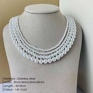 Nouveau <span class=keywords><strong>Collier</strong></span> Vintage en <span class=keywords><strong>Perles</strong></span> Simulées Rondes Ras du Cou pour Femmes, Cadeaux de Mariage pour Mariées et Demoiselles d'Honneur - Product Image 5