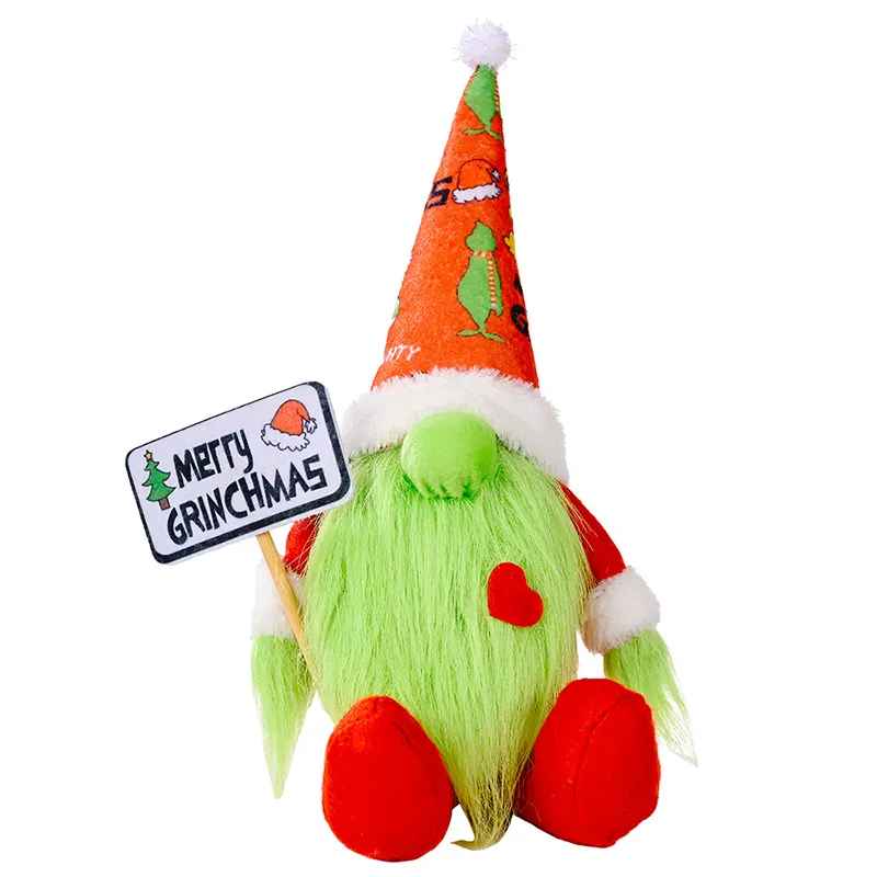 2021 fatti a mano Buon Grinchmas Peluche Di Natale Gnome Ornamento Svedese Tomte Santa Gnome Grinch Natale Decorazione