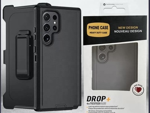 Étui de téléphone avec clip de ceinture noir en PC+TPU, vente chaude, support rotatif à 360 degrés, coque de téléphone combinée pour Samsung S26 S26 Ultra S26 Plus A-2630 - Product Image 2