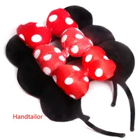 Party Mouse Haarelastiekjes Accessoires Volwassen Festival Minnie Oor Hoofdband Stipboog Knopen Handtailor Haarbanden