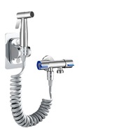 Robinet d'angle trois voies transfrontalier, en acier inoxydable, à double commande, moderne et simple, avec valve en céramique, vente en gros