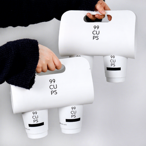 Support de tasses à café en pâte de papier synthétique enduit de PE biodégradable, personnalisable, pour 1/2/4 tasses, avec logo sur mesure, vente en gros - Product Image 5