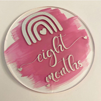 Baby Maandelijkse Gegraveerd Uv Afdrukken Milestone Kaarten Acryl Baby Unisex Milestone Discs Geschilderd Gepersonaliseerde Markers