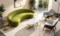 Canapé en velours courbé moderne, écologique, confortable, en forme d'arc, pour appartement, salon, mobilier de maison, vente en gros