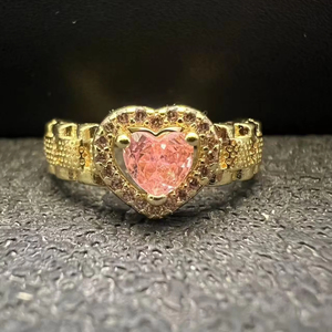 Anello <span class=keywords><strong>Solitario</strong></span> Personalizzato a Forma di Cuore con Diamante, Gioielli di Alta Qualità per Ragazze - Product Image 1