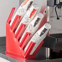 Organisateur de rangement moderne à 4 compartiments pour couvercles de tasses à café en plastique, distributeur multifonctionnel de gobelets en papier pour comptoir de bar, café Goodman