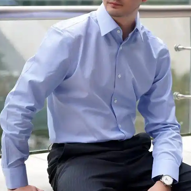 Men s Long Sleeved White Button