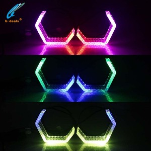Phổ 5D pha lê mắt thiên thần hình lục giác LED ống kính che SRGB-A ứng dụng điều khiển 3.0 inch Mặt nạ Led Đèn Pha Phụ kiện đèn xe - Product Image 2