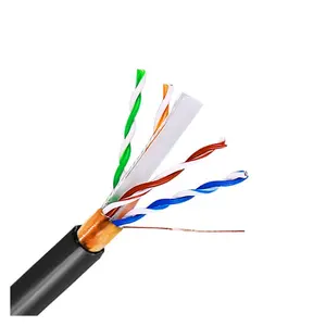 Giá 4P 24awg 100M Mạng Đồng Cứng Cáp Ethernet Được Bảo Vệ Cat5e Lan CÁP Stp