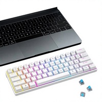 Clavier mécanique 61 touches rétroéclairé RGB, filaire, disposition compacte, 21 touches anti-ghosting, câble détachable, clavier de bureau