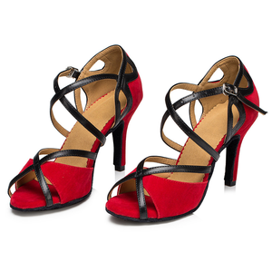 Chaussures de <span class=keywords><strong>danse</strong></span> irlandaise pour femmes, chaussures de <span class=keywords><strong>danse</strong></span> latine en daim à talons hauts, pour la <span class=keywords><strong>danse</strong></span> de salon, la salsa et le tango, semelles en daim - Product Image 5