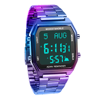 Montres personnalisées avec logo, montres carrées pour hommes de haute qualité, étanches, à LED, montres numériques arabes de luxe pour hommes