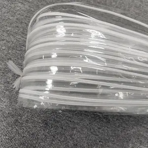 Atacado Nylon Transparente PVC Zipper Atacado Rainbow Dentes PVC Zíperes Para Casacos