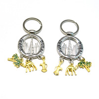 Porte-monnaie porte-clés en métal étanche, souvenir de Dubaï, motif lampe magique, chameau et palmier, design tendance