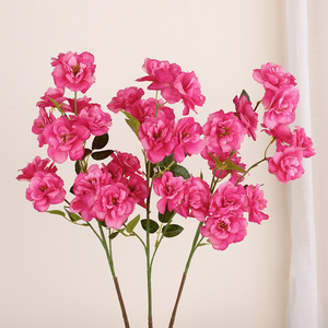 Flores Artificiales de Rosa Pequeña de 5 Ramas, 73 cm, Color Azul, Decoraciones para Bodas, Flores de Seda y Plástico con Alambre - Product Image 4