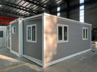 Maison conteneur de luxe extensible, maison préfabriquée, unité d'habitation autonome de 20 pieds, villa mobile préfabriquée, villa modulaire, terrasse, 2 chambres