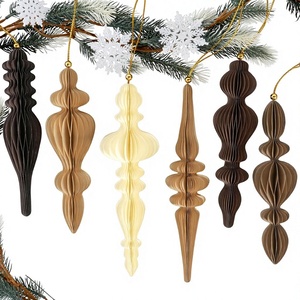 Lanterne Decorative Natalizie Vintage 3D a Nido d'Ape in Carta, Adatte per Albero di Natale, <span class=keywords><strong>Capodanno</strong></span>, Feste e <span class=keywords><strong>Casa</strong></span> - Product Image 1
