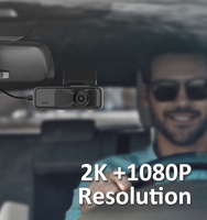 Caméra embarquée de voiture 2 canaux 2K+1080P, DVR de voiture, GPS, WiFi, caméra de tableau de bord pour flotte, caméra de taxi, caméra de bus, enregistreur de conduite, vision nocturne IR, 2 caméras, DASHCAM
