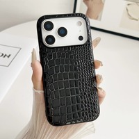 Étui de téléphone vintage en cuir PU à grain de serpent, léopard et crocodile, anti-traces de doigts, fin et résistant aux chocs