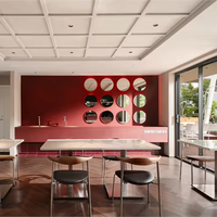 Meubles de restaurant modernes sur mesure Songdesign, ensemble de tables et de chaises, matériau en bois, motif carré, taille et couleur personnalisées, garantie 5 ans