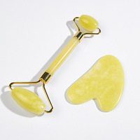 Ensemble de rouleaux de jade pour les doigts avec quartz rose et Gua Sha en cristal pour massage corporel, lifting du visage et raffermissement de la peau