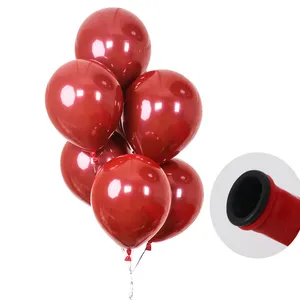 Globos redondos de látex con forma de corazón de 12 pulgadas, Globos rojos rubí dobles para la decoración del banquete de Boda del Día de San Valentín