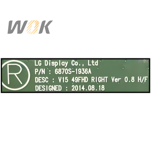 Display <span class=keywords><strong>LG</strong></span> LC490DUY-SHA2 <span class=keywords><strong>FHD</strong></span> 49 Pollici, Schermo LCD LED TFT, Pannello Open Cell, Parti di Ricambio per Riparazione TV Smart - Product Image 6