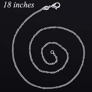 1MM Link Chain Necklace 16/18/20/22/24 Inch Sterling Silver Plating Fashion Jewelry <strong>for</strong> Women/Men Stainless Steel Main Material - Product Image 2