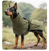 Veste d'aventure coupe-vent pour chien avec logo personnalisé, veste d'extérieur pour animaux de compagnie, vert armée, noir, imperméable, pour chiens de taille moyenne à grande