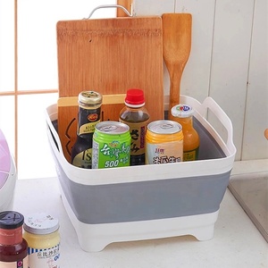 Plato plegable para acampar exterior con tapón de drenaje, escurridor de frutas, <span class=keywords><strong>cesta</strong></span> de almacenamiento de cocina para ahorrar espacio y verduras - Product Image 4