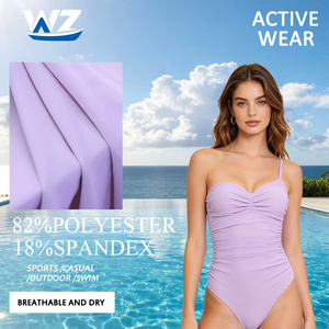 Skin-Friendly and Quick Dry Polyester Spandex Structured Stretchy Interlock Fabric for <strong>Swimwear</strong>/<strong>Leggings</strong>/Activewear - Product Image 1