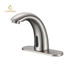 Water Saving Saver Brushed Nickel Smart Automatic Touchless Sensor Bathroom Wash Basin Water Sink Faucet Tap Taps With Sensor
