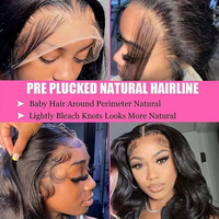 Pelucas sin pegamento con encaje frontal, cabello humano ondulado, pelucas HD 13x4 13x6 con encaje frontal para mujeres afroamericanas, pre-arrancadas