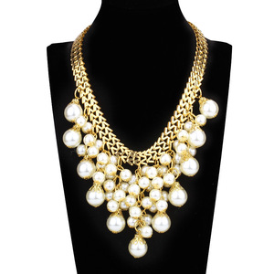 สร้อยคอจี้มุกทองคำประดับมุกเทียมพู่ห้อยดีไซน์เรขาคณิตสำหรับงานปาร์ตี้ เครื่องประดับแฟชั่น ผลิตจากเมืองอี้หวู่ - Product Image 1