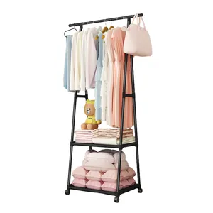 Porte-manteau triangulaire simple cintre de sol porte-vêtements créatif étagère de chambre mobile support de stockage de foyer