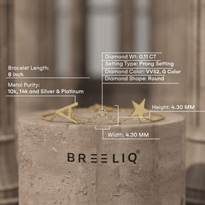 Pulsera de Oro Blanco Personalizada con Inicial y Estrella para Mujer, Delicada Cadena con Dije de Letra A y Estrella, Joyería, Regalo Personalizado - Product Image 5