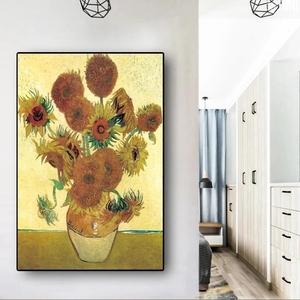 Decorazioni per la casa 100% hand Van Gogh Series girasoli riproduzione dipinta a mano famosa opera d'arte pittura a olio - Product Image 2