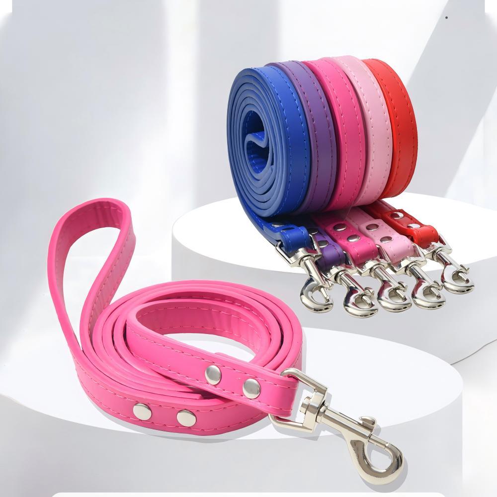 PU Leather Dog & Cat Leash – Durable Pet Walking Lead with Alloy Buckle for Outdoor Use