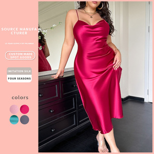 Robe <span class=keywords><strong>de</strong></span> chambre en satin pour femmes grandes tailles 5XL 2024, vêtements <span class=keywords><strong>de</strong></span> <span class=keywords><strong>nuit</strong></span> amples et longs, robe <span class=keywords><strong>de</strong></span> <span class=keywords><strong>nuit</strong></span> sexy - Product Image 3