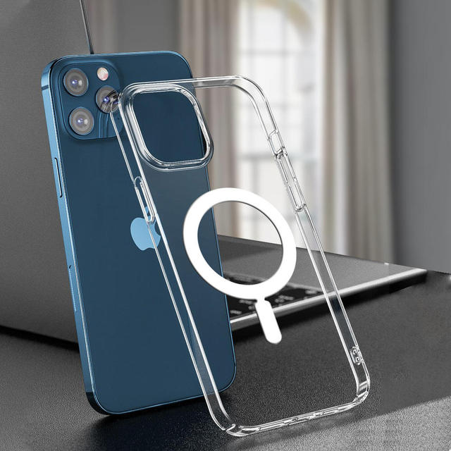Magnetic Design Ultra-Thin TPU +PC Protective Cover for Iphone 15 Anti-Yellow Shockproof Cell Phone Case for Iphone 16 15 14 13