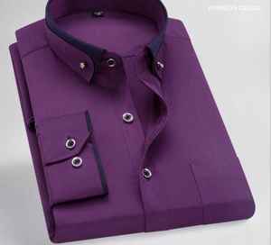 Automne 2024 nouveaux hommes cravate boucle Double col mince hommes chemise Non-fer Stretch tissu chemise hommes - Product Image 6