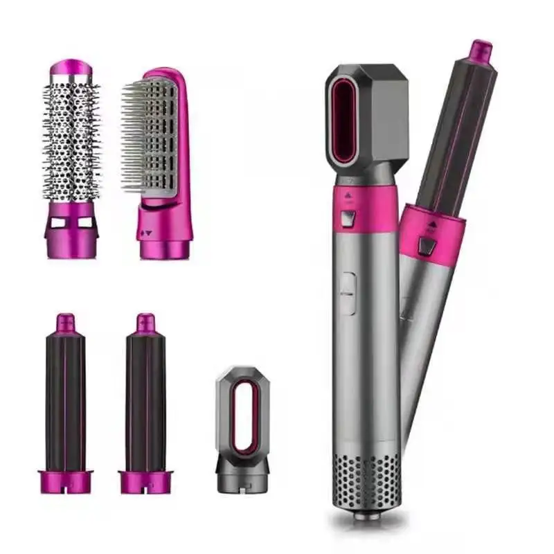 5 em 1 Professional Hair Styling Blow Tools Set Hair Dryer Brush Straightener Hot Comb heatless Hair Curler para Home Salon