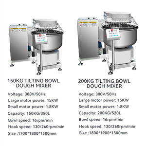 Lớn 150 kg 200 lbs 260 L <span class=keywords><strong>250kg</strong></span> công nghiệp rmj Tipping Bột Bánh Mì bột Maker xoắn ốc máy trộn cho ngành công nghiệp bánh kneader - Product Image 4