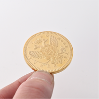 Pièce de monnaie commémorative double face à impression UV, vente en gros d'usine, logo personnalisé, alliage de zinc doré