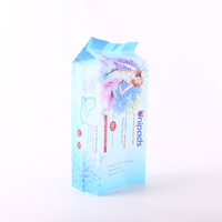 Emballage de serviettes hygiéniques en plastique, sacs en PE blancs avec soufflet latéral, personnalisés, écologiques, pour les soins féminins, OEM