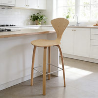 Nordique Moderne Silla De Bar Contreplaqué Tabouret De Bar En Bois Massif Norman Cherner Chaise Haute En Bois Comptoir Tabouret De Bar pour La Cuisine