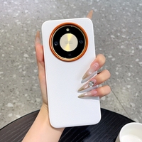 Étui de téléphone en cuir anti-chute avec objectif à grande ouverture orange, compatible avec Honor x70 x60 x60pro x9D X9C x9c smart magic8lite magic7lite