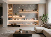 Éclairage LED pour vitrine, éclairage de niveau pour armoire LED, profilé en aluminium à émission lumineuse vers le haut et vers le bas pour bibliothèque YB1038-24-1