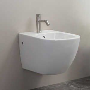 Nuevo Juego de Inodoro y Bidé de Porcelana para Baño, Color Blanco, Cerámica, Montado en la Pared - Product Image 4